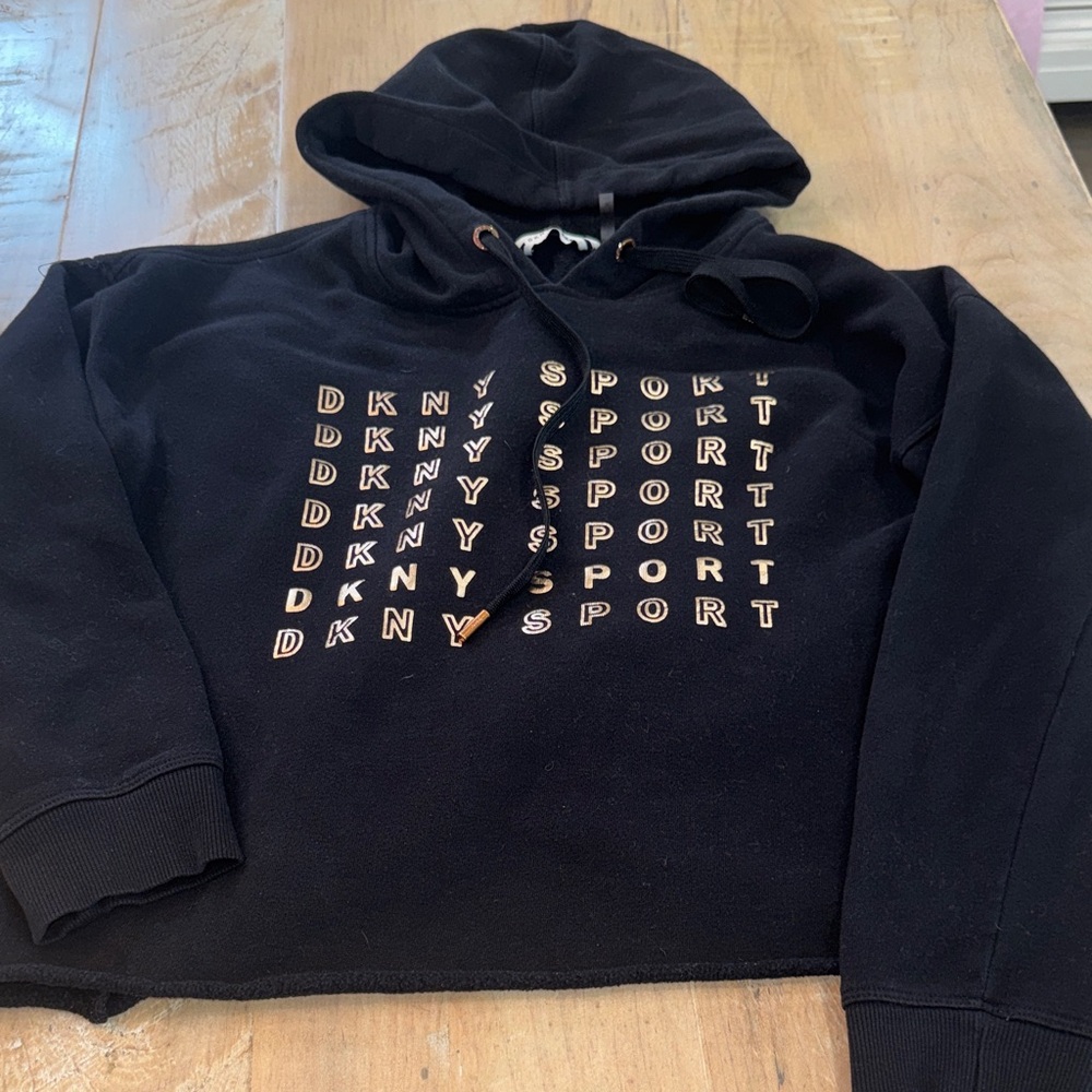 DKNY Black Hoodie with Gold Lettering